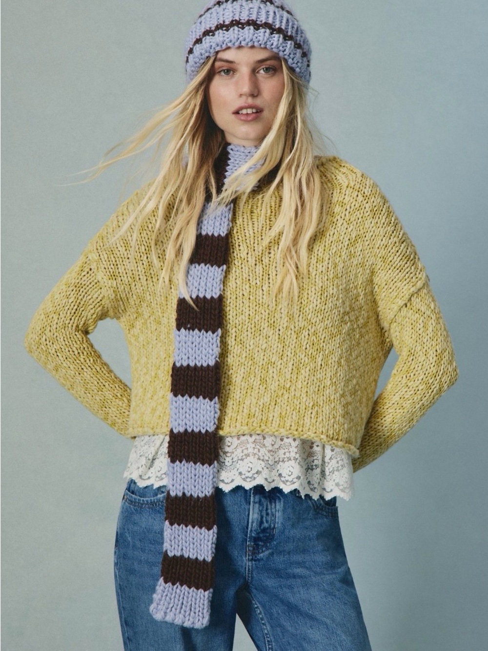 Free People Opal Rollneck Knit Sweater in Mango Mint - Picture 3 of 9